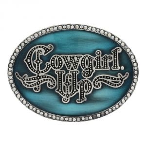 Montana Silversmiths Little Attitude Turquoise Cowgirl Up Buckle (A510TQ)